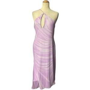AFRM One Shoulder Orchid Shine Lilac Midi Dress Size Medium